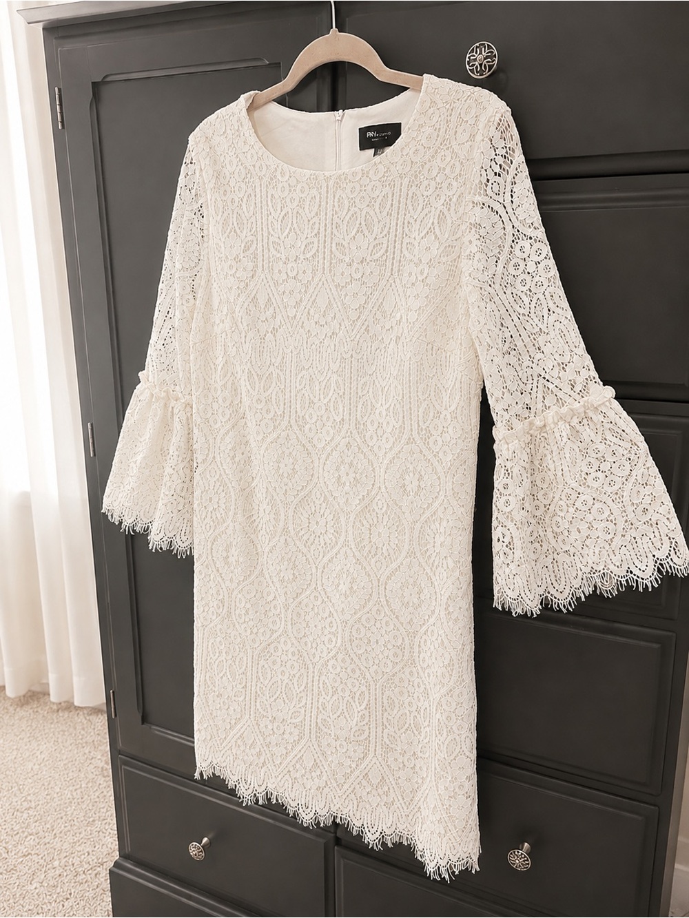 Ivory Lace Bell-Sleeve Mini Dress | Boho | Western